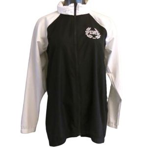 Victoria's Secret PINK  Black & White Logo Hoodie Anorak Windbreaker Jacket XS/S